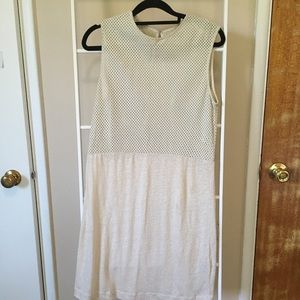 Majestic Filatures suede leather and linen dress